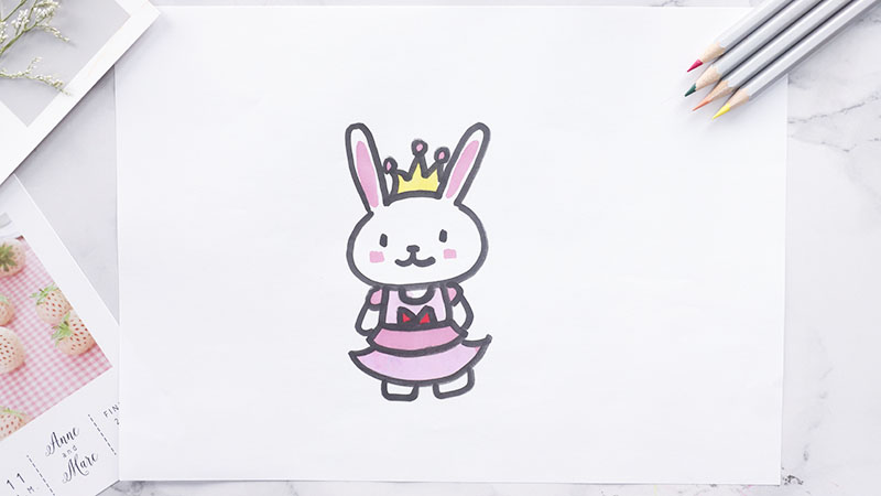 画一只公主小兔子可爱图片